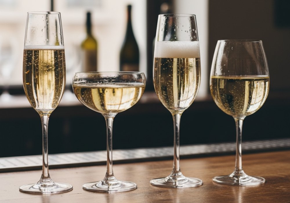 Unterschiedliche Cremant und Champagner nebeneinander